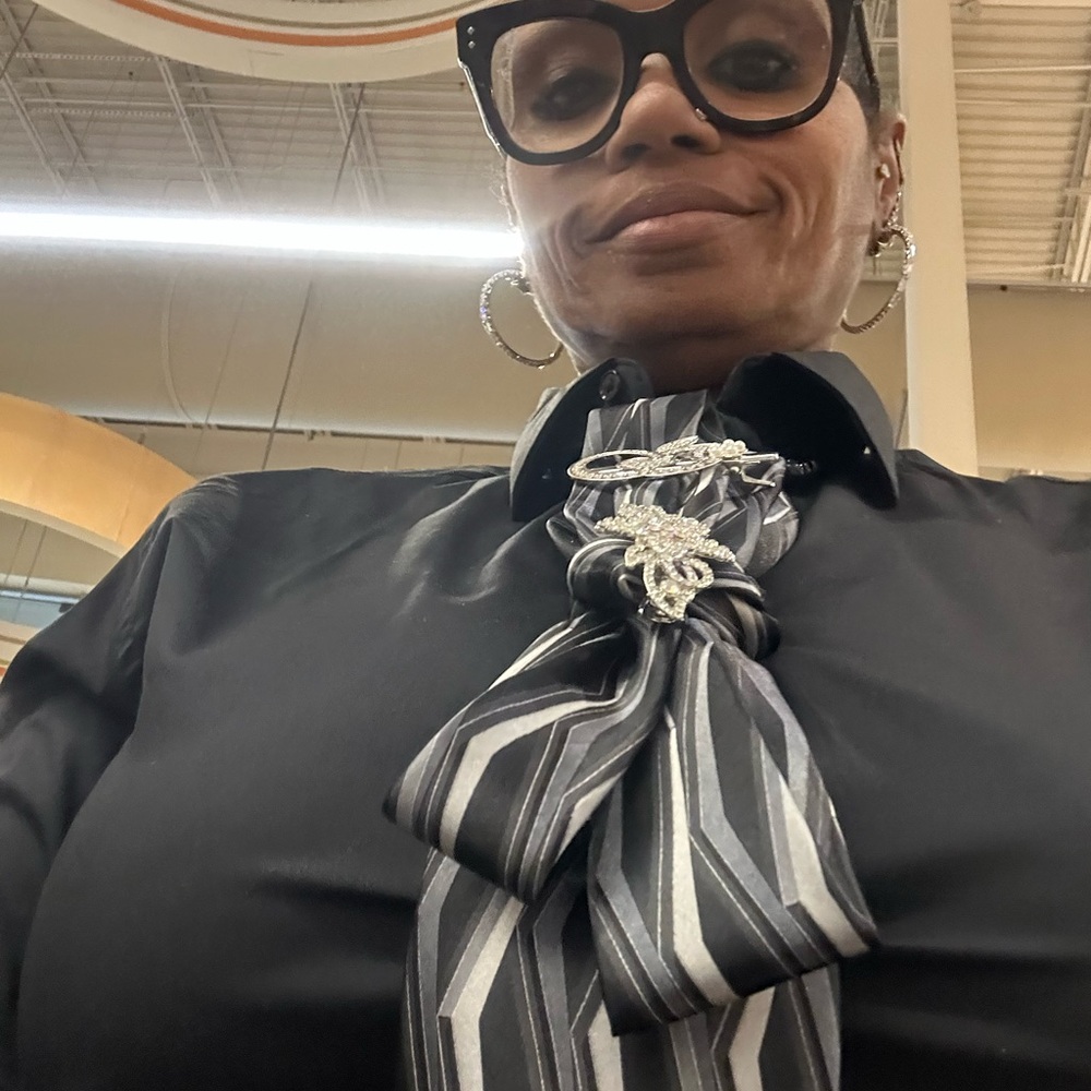 Elegant Black and Silver Striped Tie